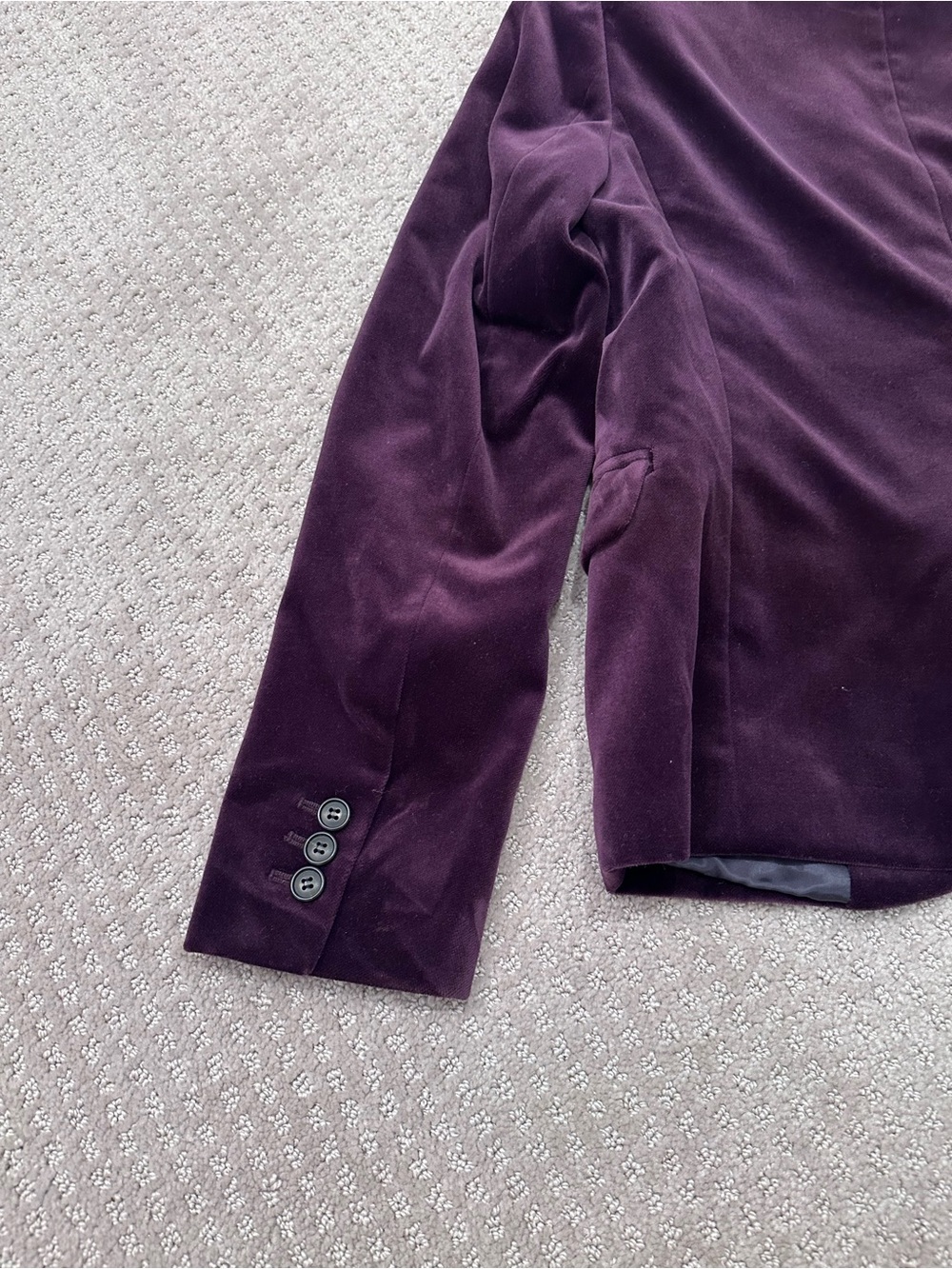 J.Crew Velvet Schoolboy Blazer Size 6 Plum Purple Eggplant 100% Cotton - Picture 6 of 8